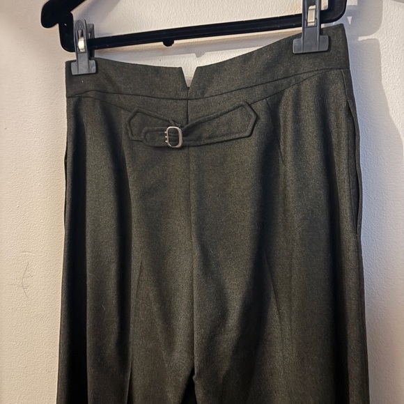 Calvin Klein Made In Italy Size 6 Green Gray 100 Percent Wool Suit Pants - Picture 3 of 5